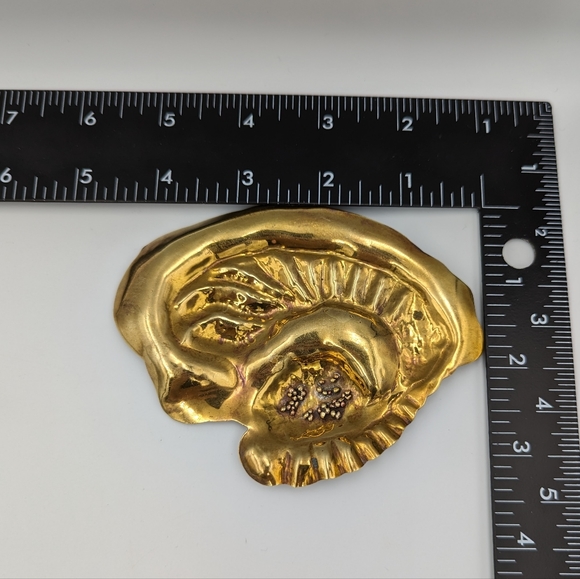 Vintage statement organic/nautical creature motifs abstract Gold Field brooch - Picture 10 of 12